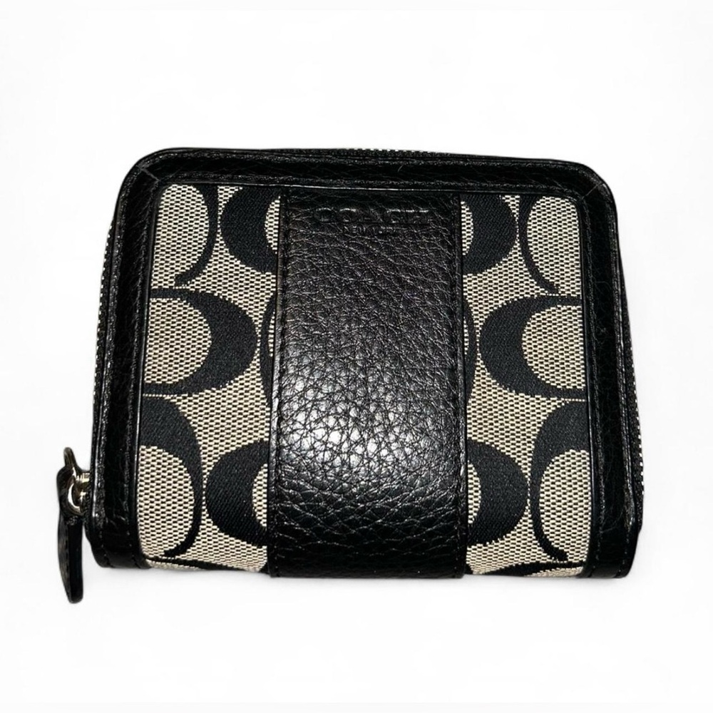Vintage Coach Monogram Black and Cream Wallet